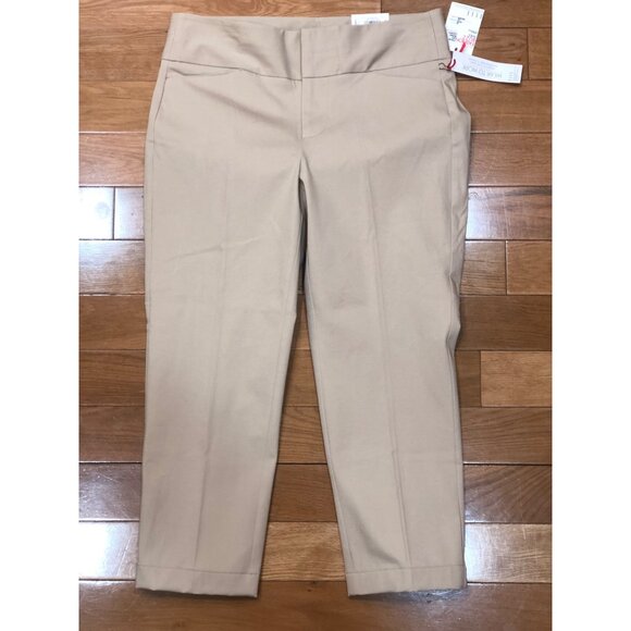 NWT Elle Mid Rise Ankle Oxford Tan Pant Size 10 - Picture 1 of 4